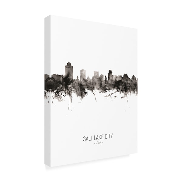 Michael Tompsett 'Salt Lake City Utah Skyline Portrait II' Canvas Art,14x19